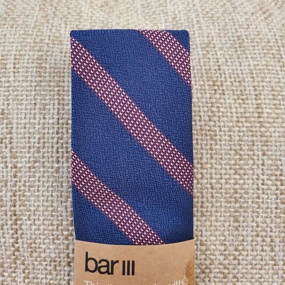 Bar III Mellini Skinny Textured Striped Tie - Picture 3 of 8